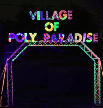 Village of PolyParadise Blacklight Sign
